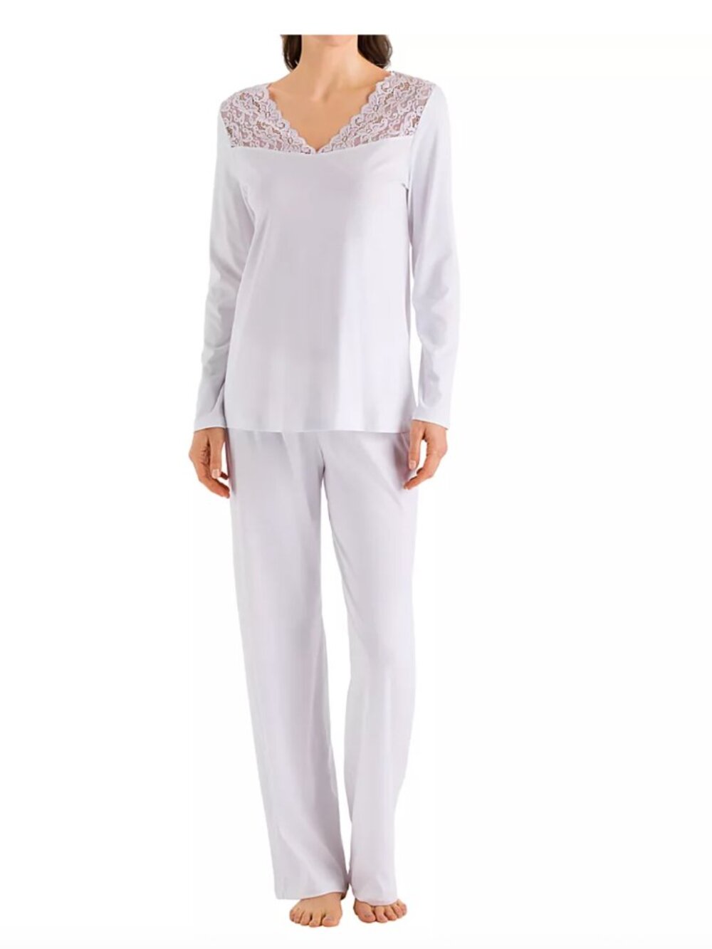 NWT white Hanro "moments" pajama set, size M
